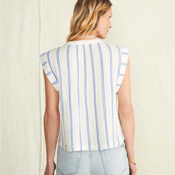 Faherty Dream Cotton Gauze Dylan Top Size Medium - Picture 6 of 6